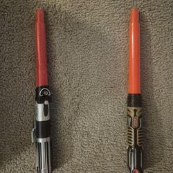 Pair of red lightsabers