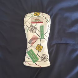 Limited Edition Route 66 Driver Head Cover White Synthetic Leather Golf