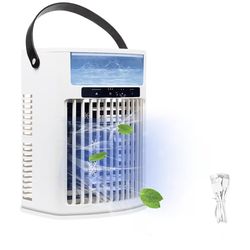 Portable Air Conditioner, 4 IN 1 Table Misting Fan 1000ML Water Tank, Personal Fan 5 Speeds & 3 Spray Modes Timing Evaporative Air Cooler, Desk Coolin