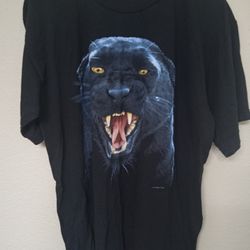 Vintage 90s Human-I-Tees Black Panther T-Shirt Size Large