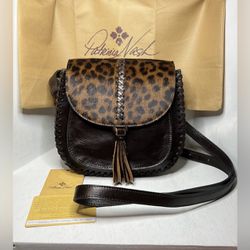 Patricia Nash Blyton Saddle Bag Leopard Haircalf/Chocolate