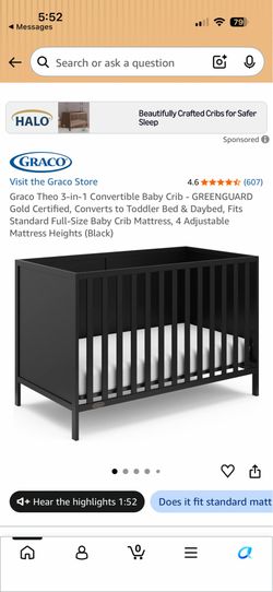 Graco Theo 3-in-1 Convertible Baby Crib