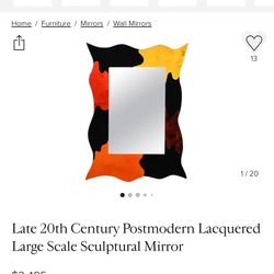 Late 20th Century Postmodern Lacquered Large Scale Sculptural Mirror
