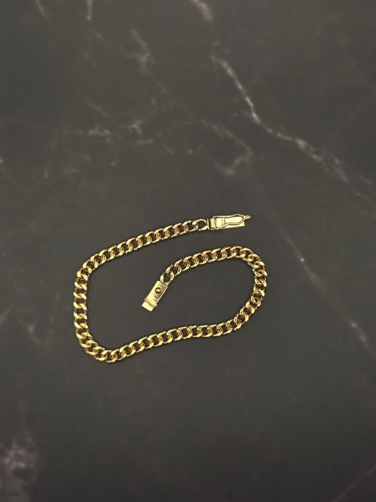 18k Cuban Style Bracelet