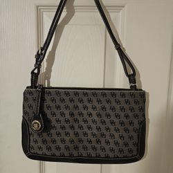 Dooney & Bourke Black And Gray Signature Shoulder Bag