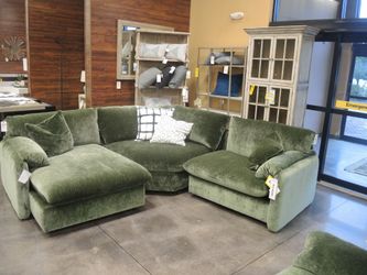 Bauhaus Posh 2PC Left Facing Sectional - Sage | L-Shaped Couch | Corner Couch