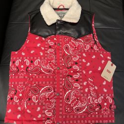 Levi’s Red Bandana Paisley Vest Medium