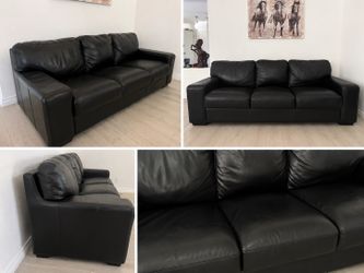 Black Leather Sofa Couch