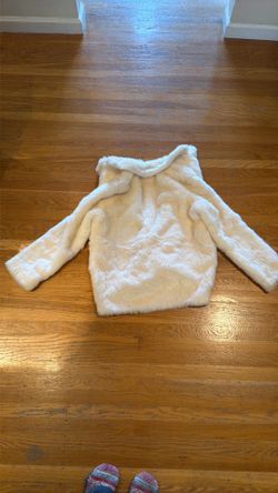 White faux  fur coat