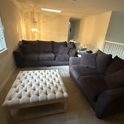 Couch loveseat and ottoman