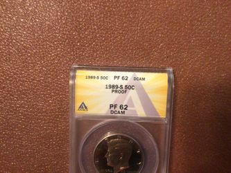 1989- S Kennedy Half Dollar PF 62 Deep Cameo By ANACS