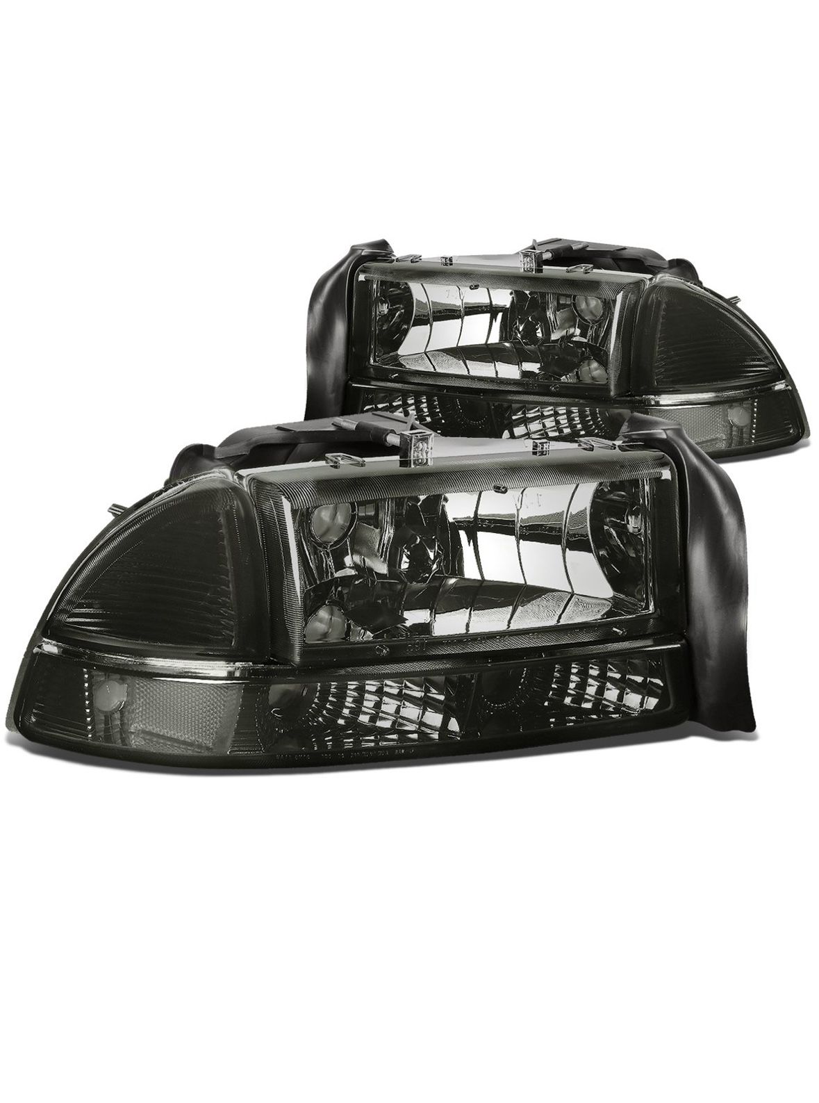 97-04 Dodge Dakota/ 98-03 Durango Smoked Lens Headlights With Clear Corners Luces