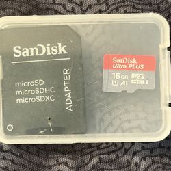 Brand New Sandisk Ultra Plus 16GB U A1 Micro SD HC-I With SD Card Adapter.