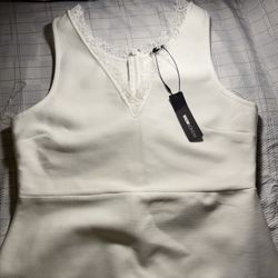 Elegant White Sleeveless Dress, size 2x 