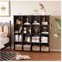 AWTATOS Cube Storage Organizer, 16 Cube Closet Organizer, Stackable Storage Cube Shelves