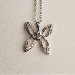 Cubic Zirconia Butterfly Necklace 