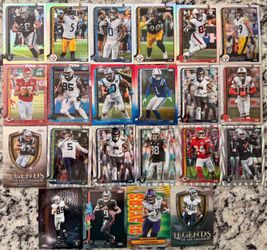2025 NFL Topps Chrome Football Card Lot - Silver Refractors & Inserts - Bowers, Kelce, Gronkowski, Watt, Crosby and more