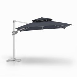 11FT Patio Squrare Umbrella Offset Cantilever Umbrella Aluminum Market Hanging Umbrellas with Cros
