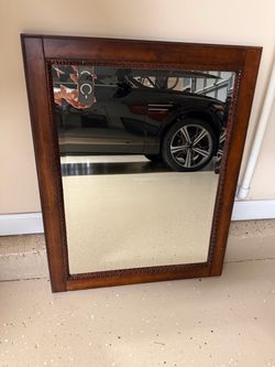 A Pair of Wood Framed Wall Mirror with Carved Detail