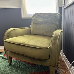 Chartreuse Velvet Armchair 
