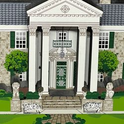 Vtg. E.P.E. Elvis Presley Graceland Mansion Wood Free-Standing 3D Model EUC 9x5”
