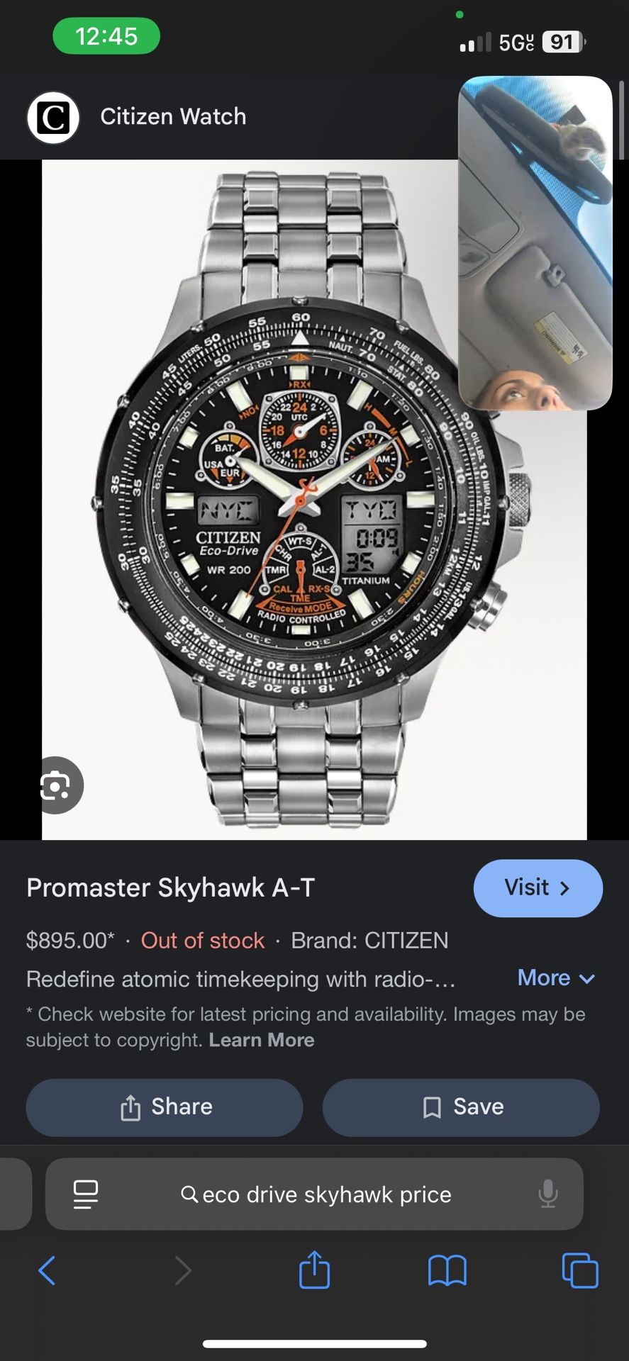 Eco Drive Skyhawk Watch