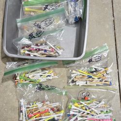 Golf Tees, Bags Of 50 Mixed