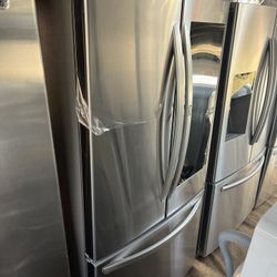 Lg Glass Door Fridge Stainless Steel / Working Perfect / 1 Month Warranty 