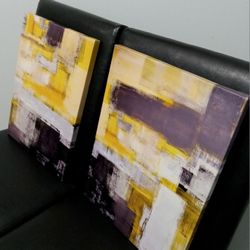 2 Piece Wall Art. Bright, Bold Colors/Abstract Design.