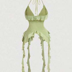 SHEIN Women's Green Crop-top(164)11