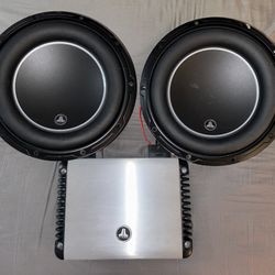 Two JL Audio W6v3-D4 10” Subwoofers and JL Audio HD1200 /1 Amp