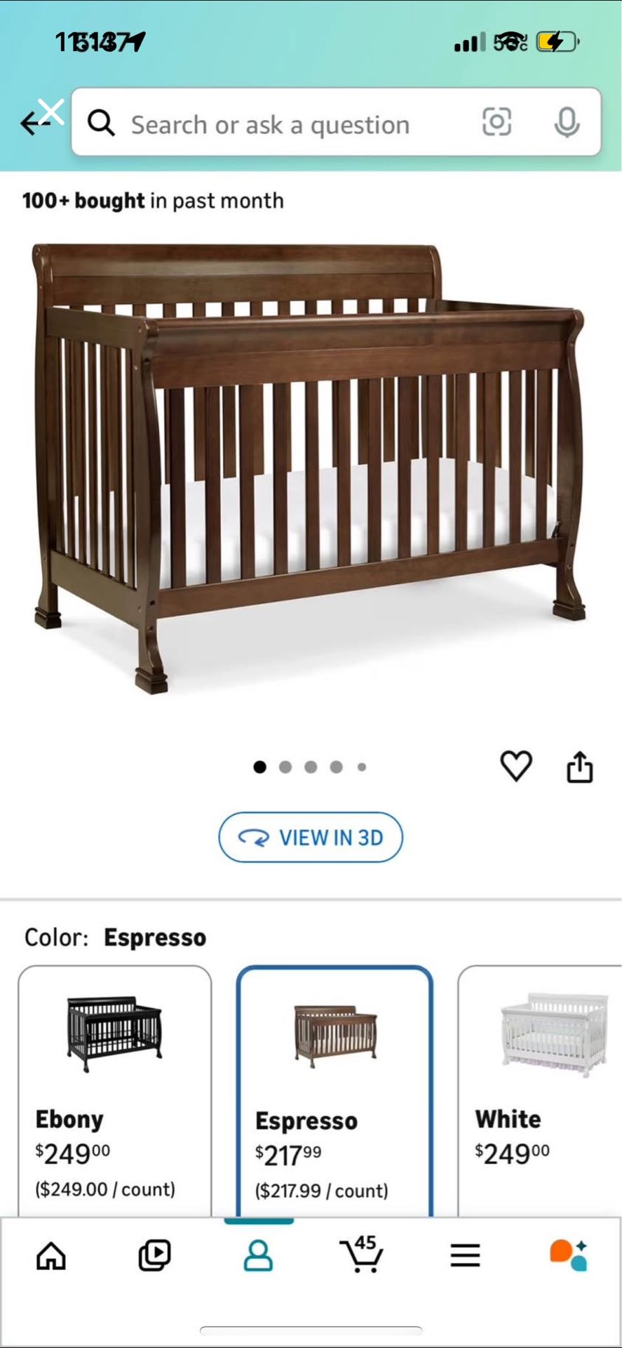 Big Crib With Mattress