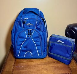 High Sierra Rolling Carry-On Backpack Retractable Handle + Matching Lunch Bag