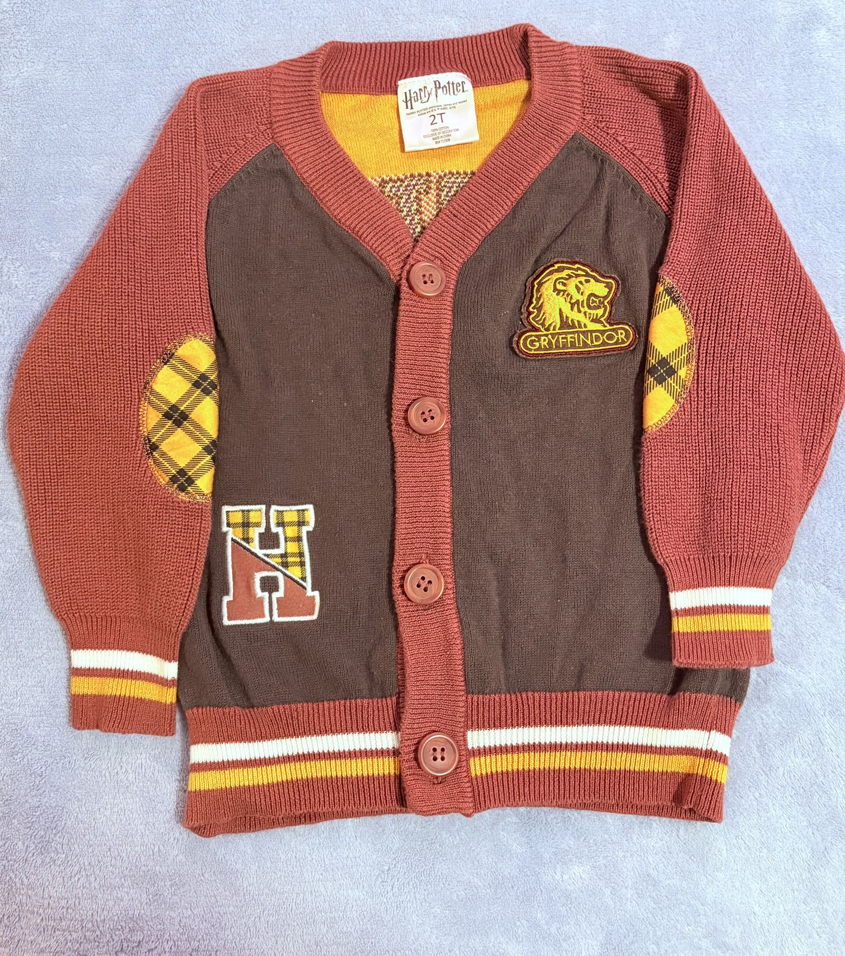 Harry Potter Gryffindor Quidditch Team Captain 2T #07 Toddler Cardigan Rust