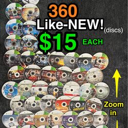 $15 Like-New Xbox 360 games (discs) •Kinect • call of duty • Halo + MORE