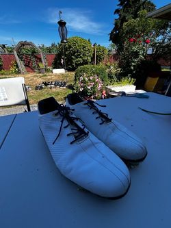 FootJoy DNA 53437 Men's White Golf Spiked Shoes with Black Accents Size 10W