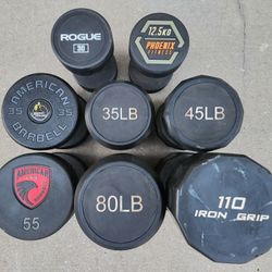Rubber and Urethane Round and Multi-Sided Dumbbells