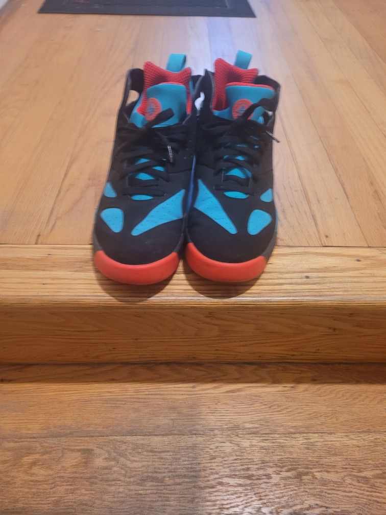 Nike Air Tech Challenge Huarache Black Green Crimson sz 12