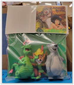 CLASSIC DISNEY 3PC PETE DRAGON / ROBIN HOOD / BALOO FIGURE SET