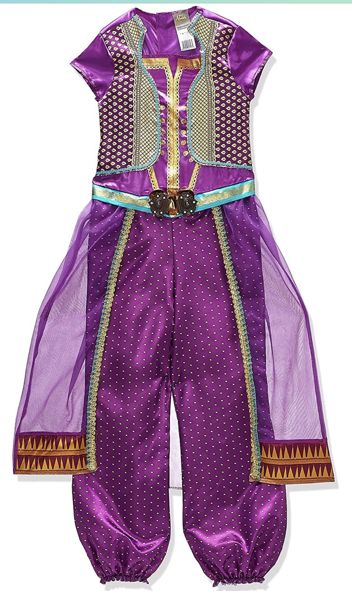 Purple Princess Jasmine Jumpsuit Costume. 