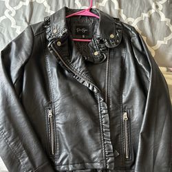 Leather Jacket Size M Jesica Simpson Genuine Leather 