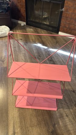 Pink Metal 3-Tier Wall Shelf