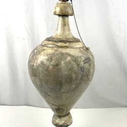 Antique Marble Stone Table Lamp Brass Electric 