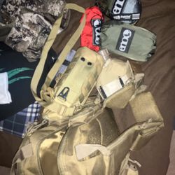 Military bag and camping supplies 