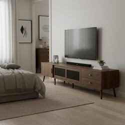 Kyoto 76" Mid-Century Modern TV Stand with Storage