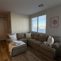 Large light brown/ tan sectional sofa