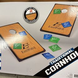 EastPoint Sports Deluxe Cornhole Set; 3 ft x 2 ft. 8 Green and Blue Colored Bean Bags Included