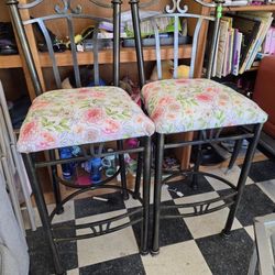 Pair Of Metal Bar Height Stools,  $45 For The Pair