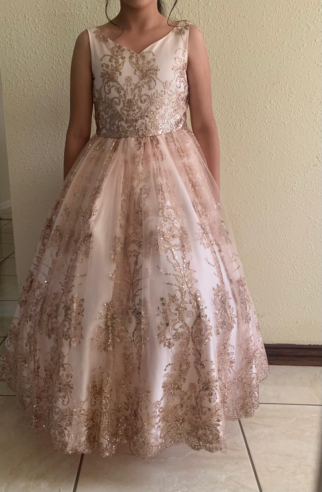 Girls Rose Gold Dress