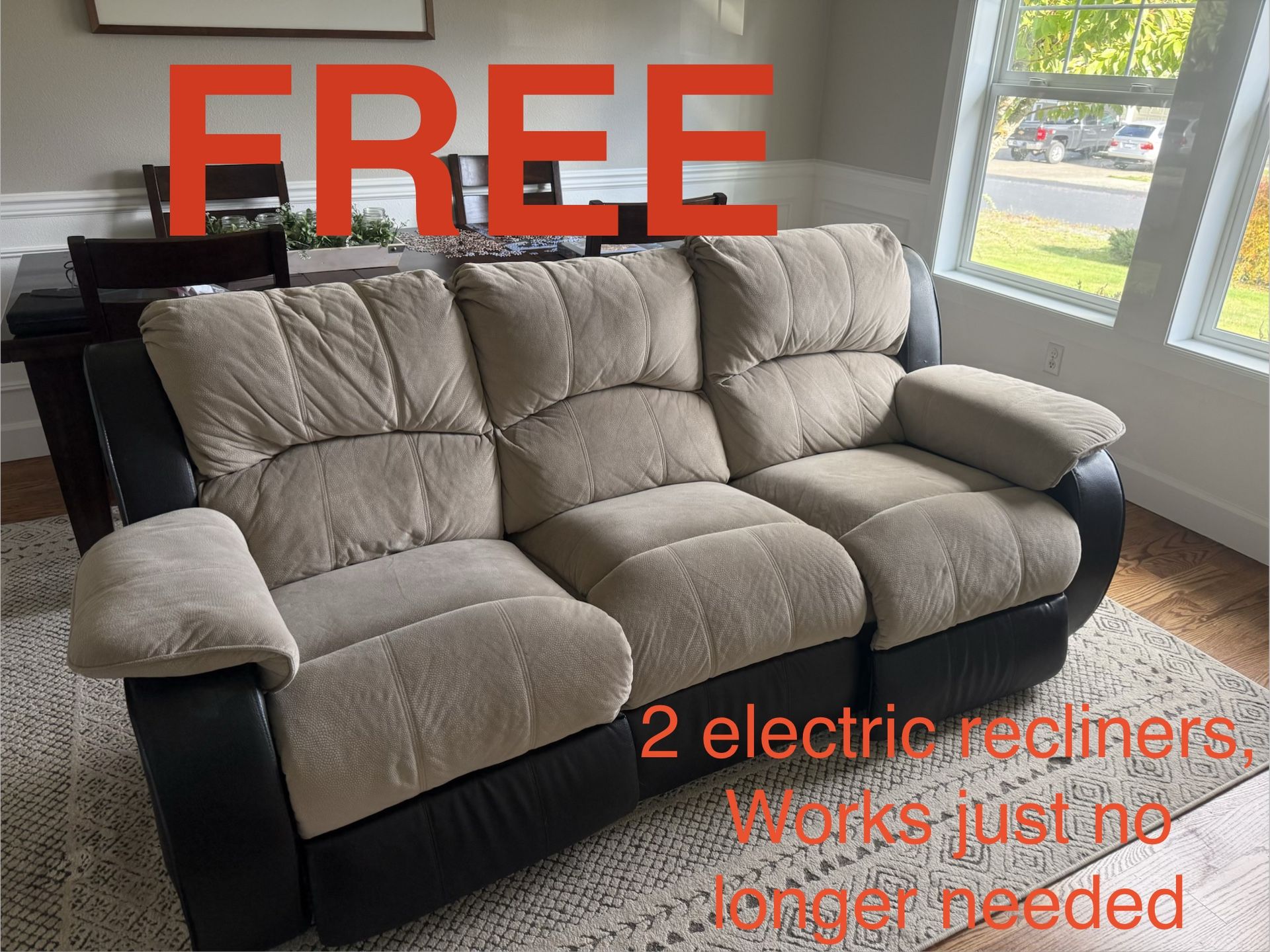 **Pending Pickup- Free Couch With Recliners